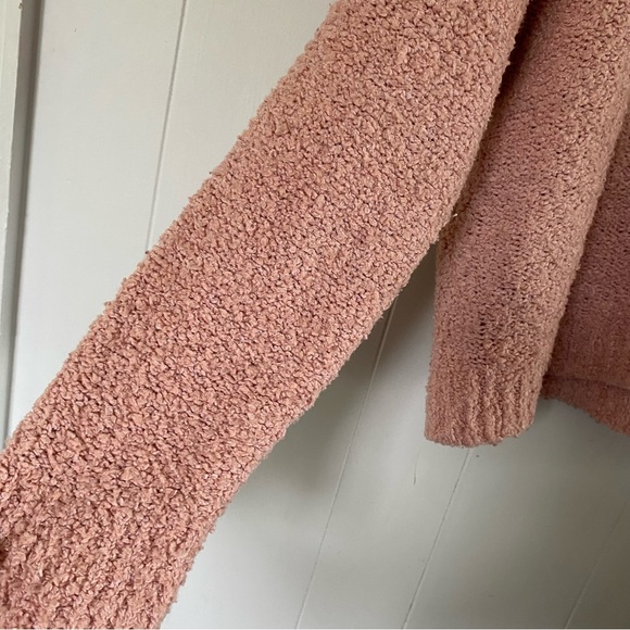 Free People Finders Keepers Sweater Peach Pink Knobby Knit Slouchy Textured - Picture 8 of 13
